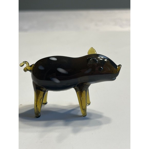 Set of 3 Lenox Art Glass Piggy Pigs Figurine - Picture 13 of 14